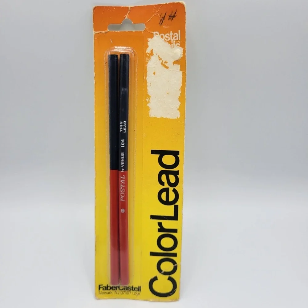 Vintage Faber Castell Postal Color Lead Pencils Red & Blue 1.0mm 1 Pack of 2